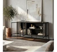 Buffet Vinterhavn avec 3 portes acier 80 x 150 x 40 cm noir