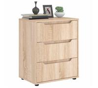 Buffet - VISNES - Chêne sonoma - 60x40x73 cm - 3 tiroirs - Style contemporain