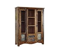 Buffet vitrine - Bois massif recyclé multicolore laqué - Inspiration Ethnique - SPIRIT #21