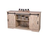 Buffet WAYNE - Chêne Clair avec 2 Portes Coulissantes et 2 Niches