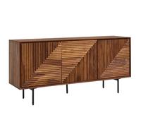 Buffet WOHNLING 148x72x40 cm bois massif de sheesham / métal buffet, commode avec trois portes, armoire commode bois moderne, armoire colonne salon