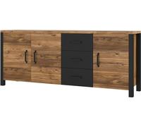 Buffet XL DARWIN - 190 cm en épicéa et noir mat