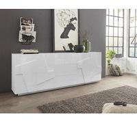 Buffet Zeus 224 1 x 44 2 x h86 cm blanc brillant