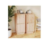 Vidaxl Buffets 2 Pcs 31,5x34x75 Cm Bois Massif De Pin Multicolore