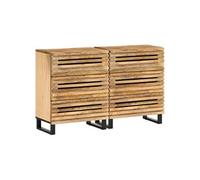 vidaXL Buffets 2 pcs 60x34x75 cm bois de manguier massif brut Marron