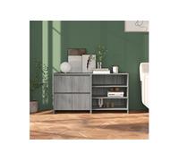 Buffets 2 pcs Armoires de Rangement Organisateurs de Maison Meubles de Rangement Armoires de Salon Intérieur Sonoma Gris Bois d'Ingénierie