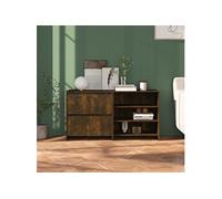 Buffets 2 pcs Armoires de Rangement Organisateurs de Maison Meubles de Rangement Armoires de Salon Intérieur Chêne Fumé Bois d'Ingénierie
