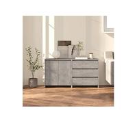 vidaXL Buffets 2 pcs Armoires Latérales Organisateurs de Maison Armoires de Rangement Meubles de Salon Intérieur Gris Béton Bois d'Ingénierie