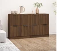 Buffets 2 pcs. Aspect chêne brun 60x30x70 cm Matériau dérivé du bois