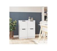 Buffets 2 pcs blanc 30x30x70 cm bois d ingénierie