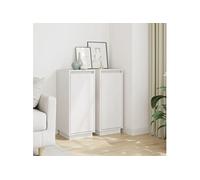 Buffets 2 pcs Blanc 31,5x34x75 cm Bois massif de pin813353