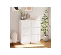 Buffets 2 pcs Blanc 32x34x75 cm Bois massif de pin Blanc G