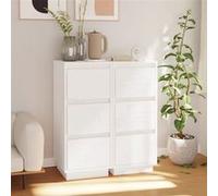 vidaXL Buffets 2 pcs en bois massif de pin 32x34x75 cm Blanc