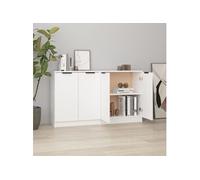 vidaXL Lot de 2 buffets 3115772 Blanc 60x30x70 cm Bois d'ingénierie