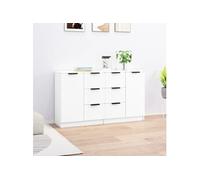 Vidaxl Buffets 2 Pcs Blanc 60x30x70 Cm Bois D'ingénierie Blanc