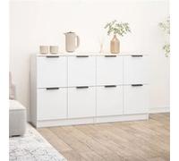 Buffets 2 pcs blanc 60x30x70 cm Bois d ingénierie Blanc G
