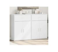 vidaXL Buffets – Armoire de rangement salon et chambre – 2 pcs bois d'ingénierie blanc 60x30x84 cm