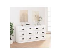 vidaXL Buffets 2 pcs blanc bois d'ingénierie 3185279