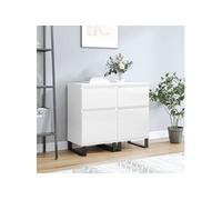 Buffets 2 pcs, Armoires Latérale avec Pieds, Meubles de Rangement, Organisateurs de Salon Salle de Séjour Intérieur, Blanc Brillant Bois d'Ingénierie