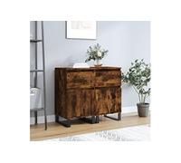 Vidaxl Buffets 2 Pcs Chêne Fumé 40x35x70 Cm Bois D'ingénierie Marron