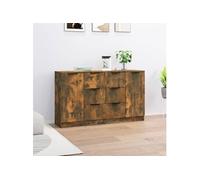 vidaXL Sideboards 2 pcs. Chêne fumé 60x30x70 cm Bois composite