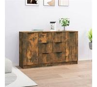Buffets 2 pcs Chêne fumé 60x30x70 cm Bois d ingénierie Brun G