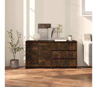 Buffets 2 pcs Chêne Fumé Bois d'Ingénierie Armoires Latérales Rangement vidaXL