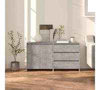 Buffets 2 pcs Armoires Latérales Organisateurs de Maison Armoires de Rangement Meubles de Salon Intérieur Gris Béton Bois d'Ingénierie