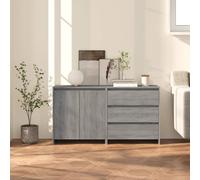 Buffets 2 pcs Chêne Fumé Bois d'Ingénierie Armoires Latérales Rangement vidaXL