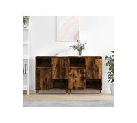 Vidaxl Buffets 2 Pcs Chêne Fumé Bois D'ingénierie Marron