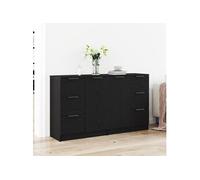 vidaXL Buffets 2 pcs Chêne Noir 60x30x70 cm Bois d'ingénierie