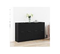 vidaXL Buffet 2 pcs Chêne Noir 60 x 30 x 70 cm Bois d'ingénierie, Salle à Manger, Rectangulaire, Buffet Moderne, Unité de Rangement Durable, Buffet Contemporain, Mobilier élégant, Design Polyvalent