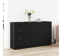 vidaXL Buffets 2 pcs Chêne Noir 60x30x70 cm Bois d'ingénierie
