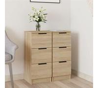vidaXL Buffet lot de 2 Chêne Sonoma 30×30×70 cm Bois d'ingénierie