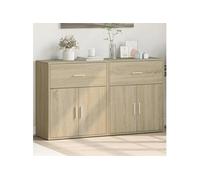 vidaXL Buffet armoire de rangement 2 pcs chêne sonoma 60x31x70 cm bois d'ingénierie Marron
