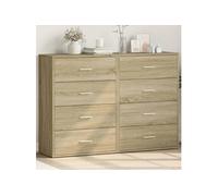 vidaXL Buffets 2 pcs chêne sonoma 60x31x84 cm bois d'ingénierie Marron