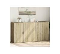 vidaXL Buffets 2 pcs chêne sonoma 79x38x80 cm bois d'ingénierie, armoire de rangement, meuble d'entrée, meuble d'appoint 3276604