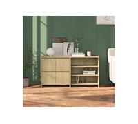 Buffets 2 pcs Chêne Sonoma Bois d'Ingénierie Armoires de Rangement vidaXL