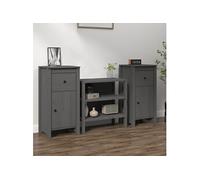 vidaXL 2x Buffets Armoires Latérales Organisateurs de Maison Meubles de Rangement Salon Intérieur Gris 40x35x80 cm Bois 813759