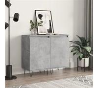 vidaXL Buffets 2 pcs, Armoires Latérales avec Porte et 2 Compartiments, Meubles de Rangement avec Pieds Salle de Séjour, Moderne, Gris Béton Bois d'Ingénierie