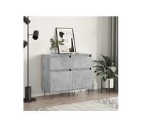 Buffets 2 pcs gris béton 40x35x70 cm bois d'ingénierie831157
