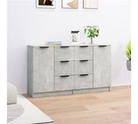 Buffets 2 pcs Gris béton 60x30x70 cm Bois d ingénierie Gris G