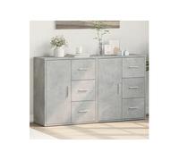 vidaXL Buffets armoire de rangement salon/chambre 2 pièces Bois d'ingénierie gris béton 60x31x70 cm
