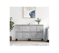 vidaXL Buffets 2 pcs, Armoires de Salon avec Rangement, Organisateur de Maison Salle de Séjour Intérieur, Moderne, Gris Béton Bois d'Ingénierie Gris