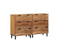Buffets 2 pcs Marron 60x33x75 cm Bois Massif d Acacia
