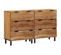 Buffets 2 pcs Marron 60x33x75 cm Bois Massif d Acacia