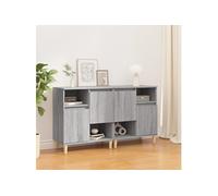 Buffets 2 pcs, Meuble de Rangement avec Compartiments et Portes, Armoire de Rangement , Organisateur Intérieur Salon, Scandinave, Sonoma Gris Bois