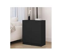 Vidaxl Buffets 2 Pcs Noir 30x30x70 Cm Bois D'ingénierie Marron