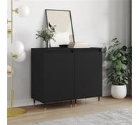 Vidaxl Buffets 2 Pcs Noir 40x35x70 Cm Bois D’Ingénierie Marron