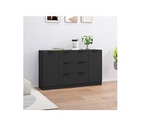 Vidaxl Buffets 2 Pcs Noir 60x30x70 Cm Bois D'ingénierie Marron